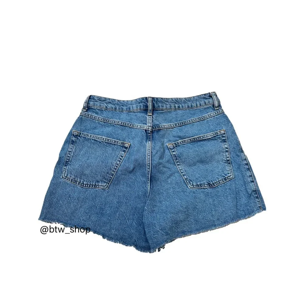 Topshop A Line Denim Mom Shorts Size 10 - Picture 4 of 5